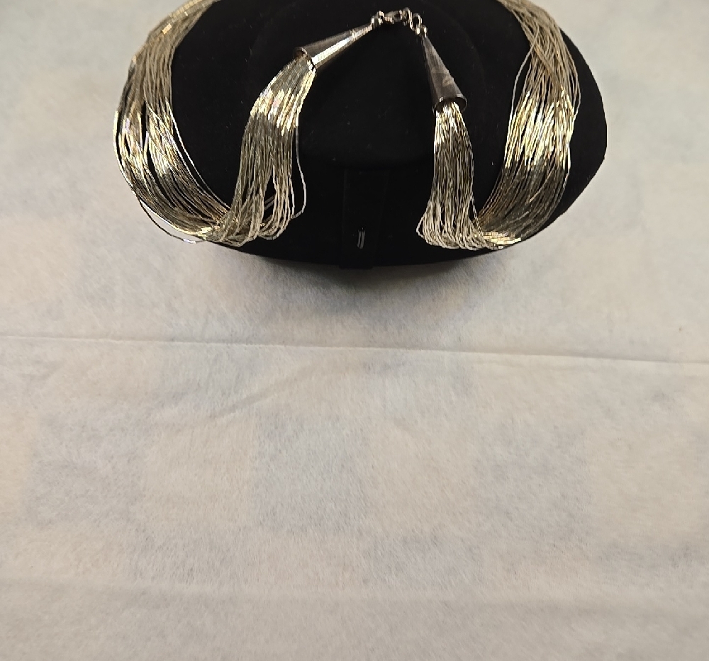 Silver Multi-Strand Choker Necklace - Picture 3 of 9